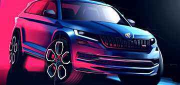 Skoda Sketches Kodiaq RS, Leaves Little To Imagination – Gallery
